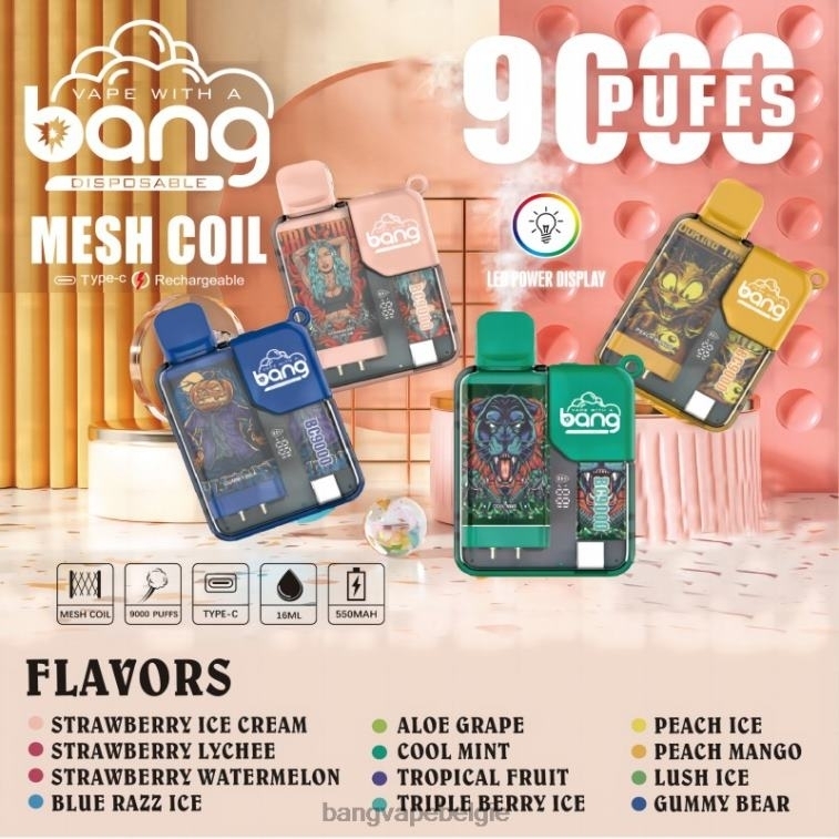 Bang Vape Box BC9000 voorgevuld 16ml wegwerpbaar 4FB4R6 - Bang Box Vape Flavors