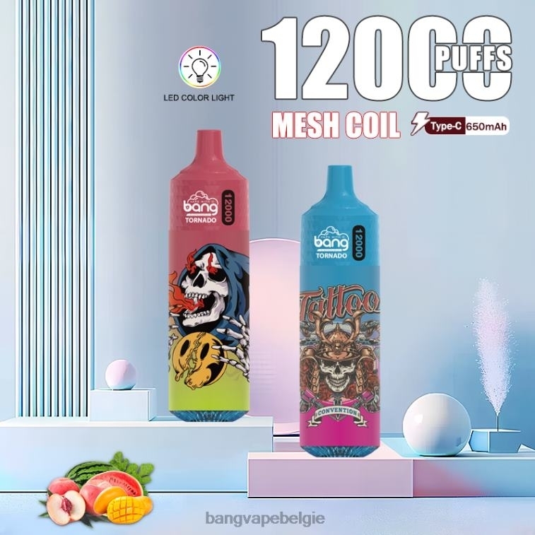 Bang Vape Tornado 12.000 trekjes met led- en mesh-spoel wegwerpbaar 4FB4R4 - Vape Gang Disposables