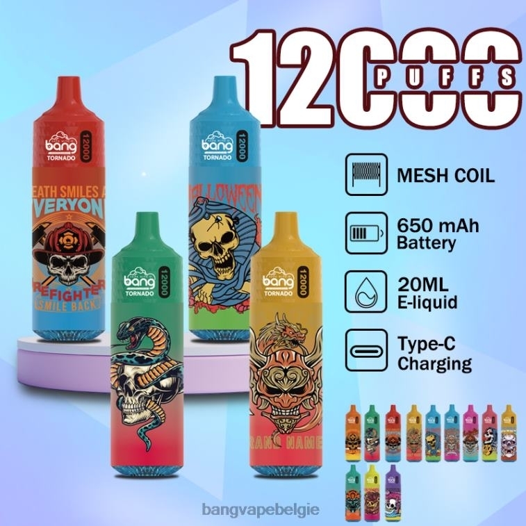 Bang Vape Tornado 12.000 trekjes met led- en mesh-spoel wegwerpbaar 4FB4R4 - Vape Gang Disposables