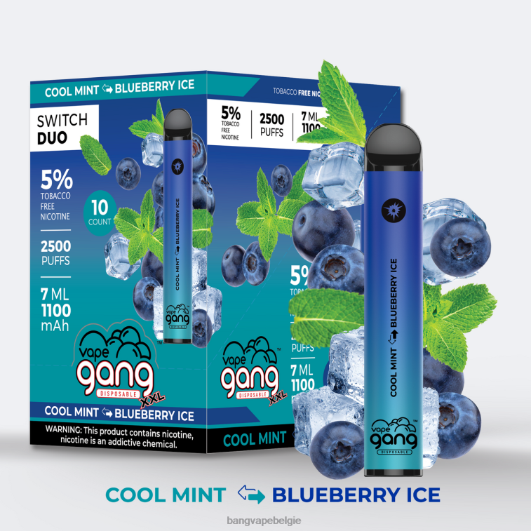 Vape Gang Switch Duo 2 smaken (doos van 10) lychee-ijs - perzikijs 4FB4R42 - Bang Vape Brussel