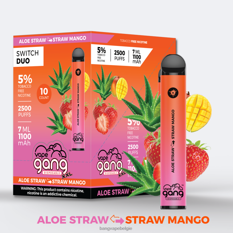 Vape Gang Switch Duo 2 smaken (doos van 10) rode appel - groene appel 4FB4R46 - Bang Box Vape Flavors