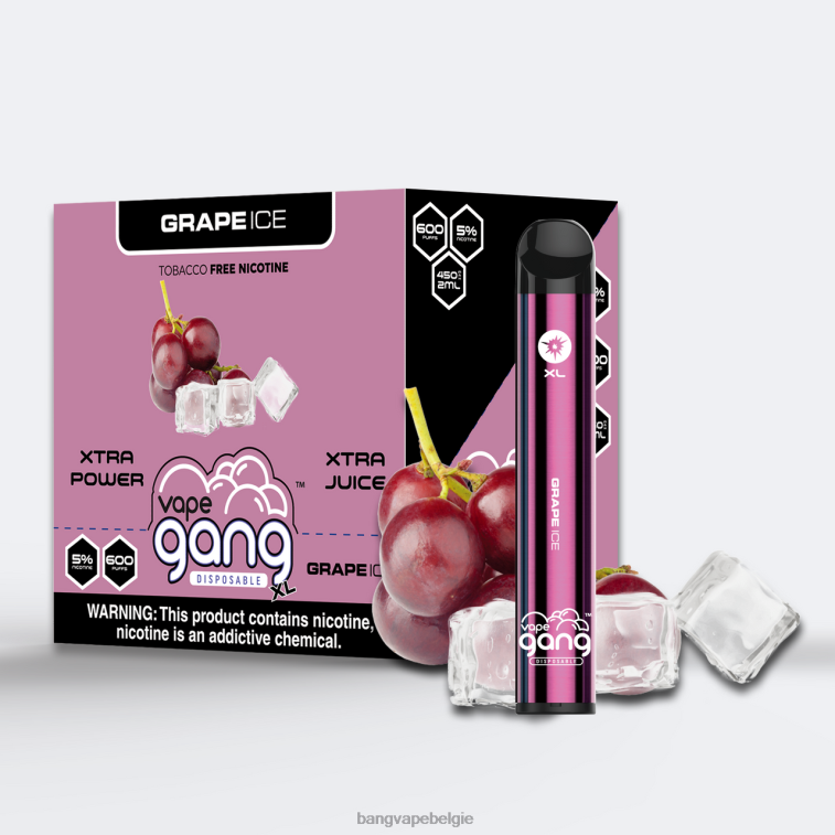 Vape Gang XL wegwerpvapes 600 trekjes (doos van 10) druiven ijs 4FB4R62 - Vape Gang België